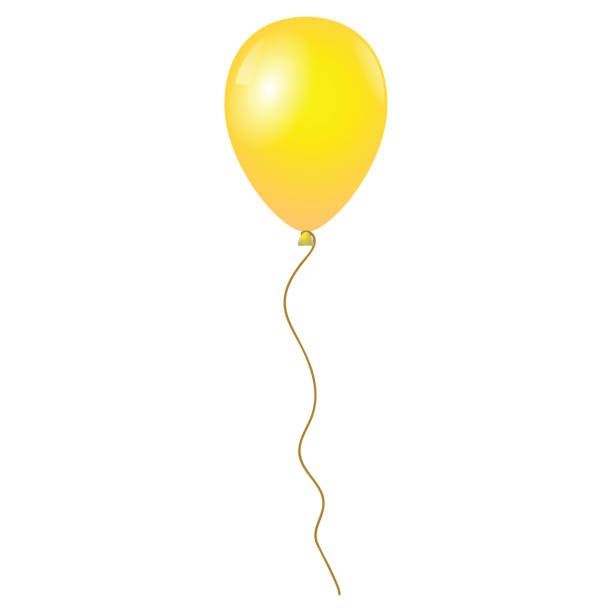 istock Flying yellow balloon isolated on white background, illustration 926352330