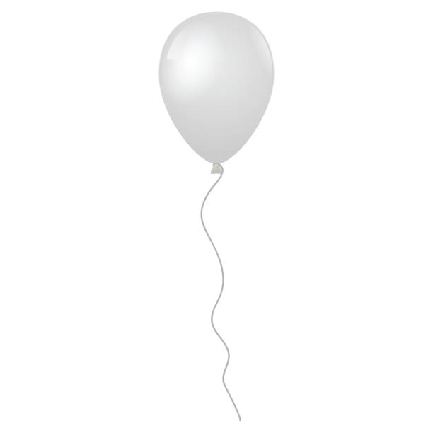 istock Flying white balloon isolated on white background, illustration 926352388