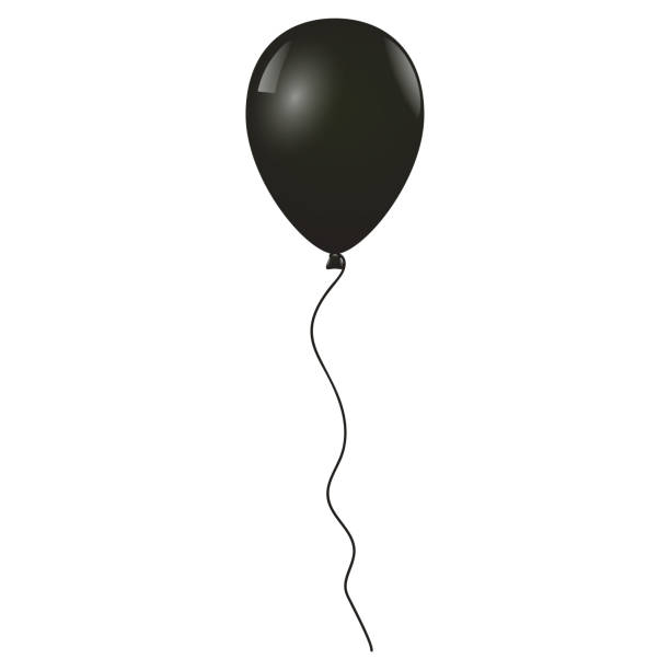 istock Flying black balloon isolated on white background, illustration 926352718