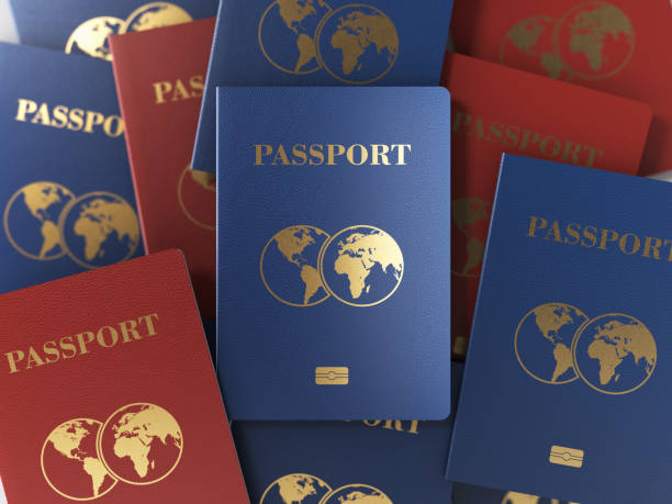 istock Blue And Red Passports Background 926363104