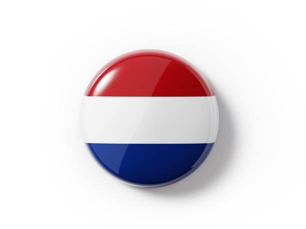 istock Badge Textured With  A Dutch Flag On White Background 926363144
