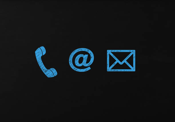 istock Blue Contact Us Icons On Blackboard 926365956