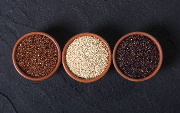 istock Black , white and red quinoa in spoon 926369042