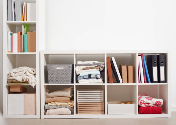 istock white rack with shelves full of stuff 926372578
