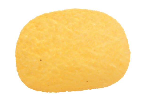 istock Single potato chip on white background close-up 926382072
