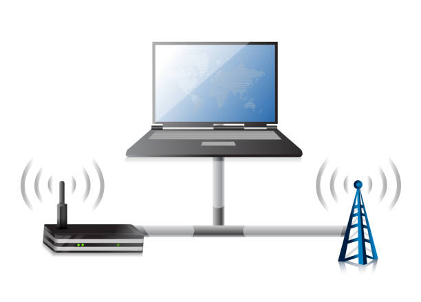 router electronic technology communication illustration design graphic vector art illustration