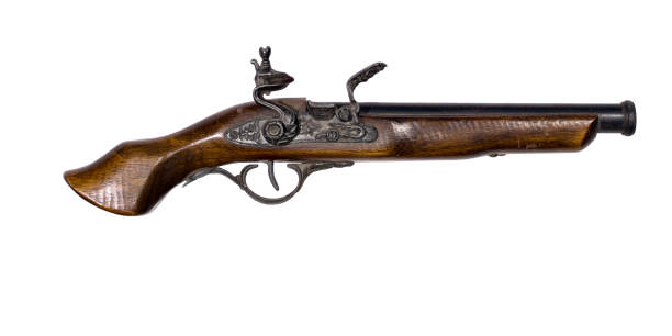 istock antique pistol with a flintlock on a white background 926407594