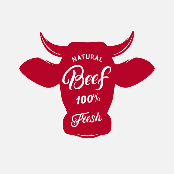 ilustrações de stock, clip art, desenhos animados e ícones de beef label, print, poster for butcher shop, farmer market, steak house. - bife ilustrações