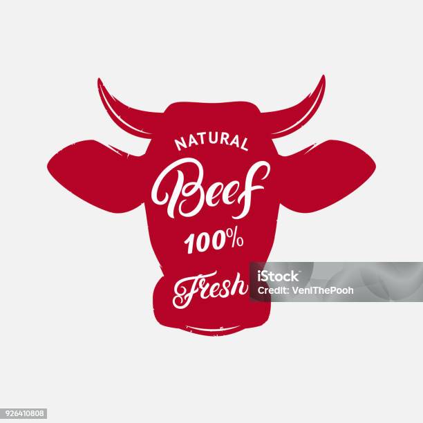 Beef Label Print Poster For Butcher Shop Farmer Market Steak House Stock Illustration - Download Image Now