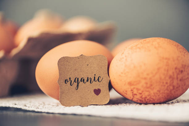 Organic free range eggs on lace napkin