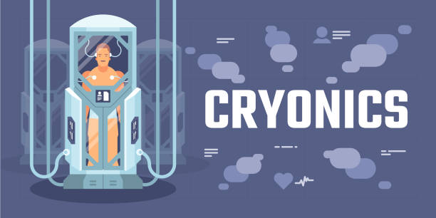 illustrazioni stock, clip art, cartoni animati e icone di tendenza di capsule o contenitori cryonics - cryobiology