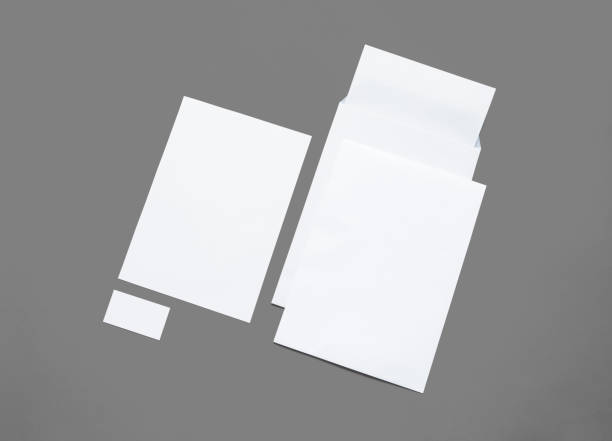 istock White paper stationery isolated on white. 3d render. 926421396