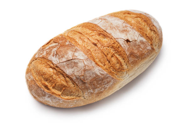 白い背景に分離された自家製のパン - home made bread ストックフォトと画像