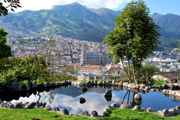 View of the historical part of Quito in Ecuador