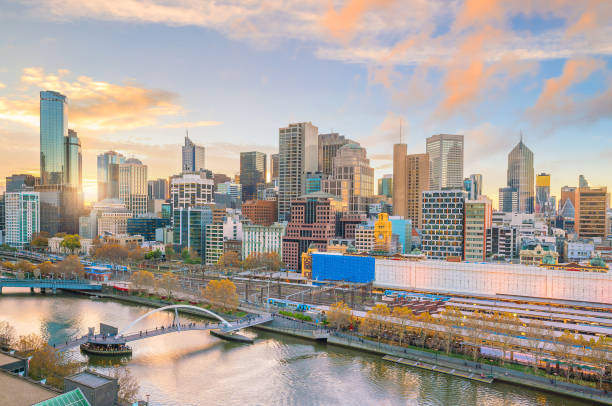 istock Melbourne city skyline at twilight 926436514