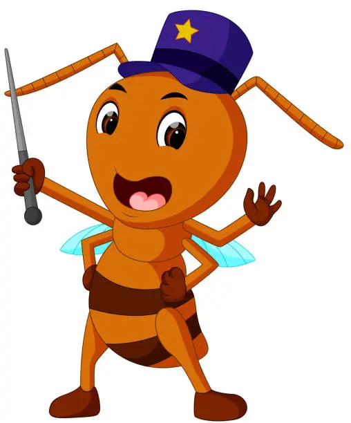 Vector illustration of commander big brown ant