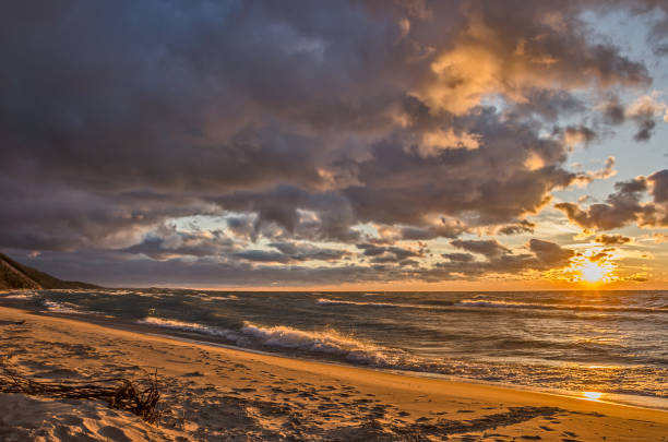 istock Beautiful Sunset on the Beach at Lake Michigan 926475342