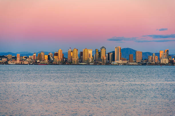 비나델마르 스카이라인 at dusk - san diego california usa travel point loma 뉴스 사진 이미지