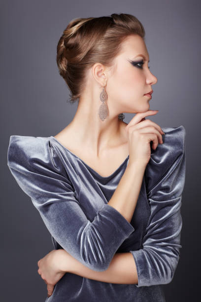 istock stylish brunette in dress 926483400