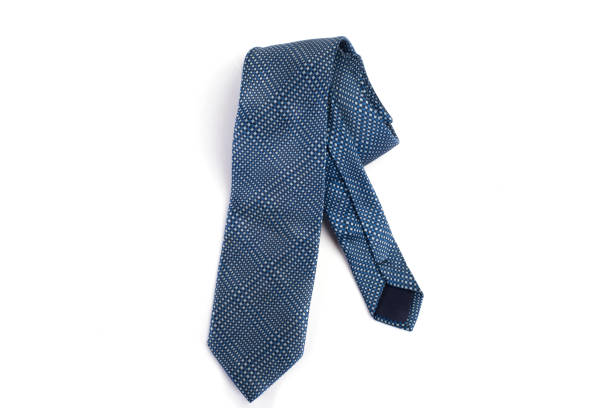 Blue tie Isolated on White Background. stock photo