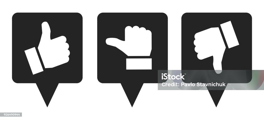 Black valuation thumbs - vector Analyzing stock vector