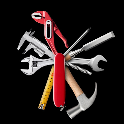 Swiss universal knife with tools.