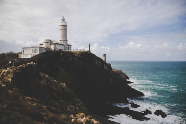 Lighthouse of Cabo Mayor, Santander. Spain stock photo
