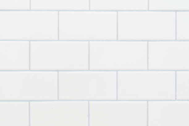 White subway tile background stock photo