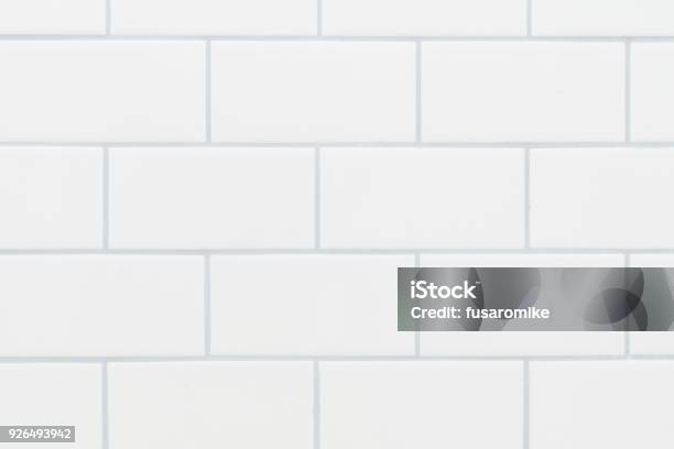 White Subway Tile Background Stock Photo - Download Image Now - Tile, Tiled Floor, White Color