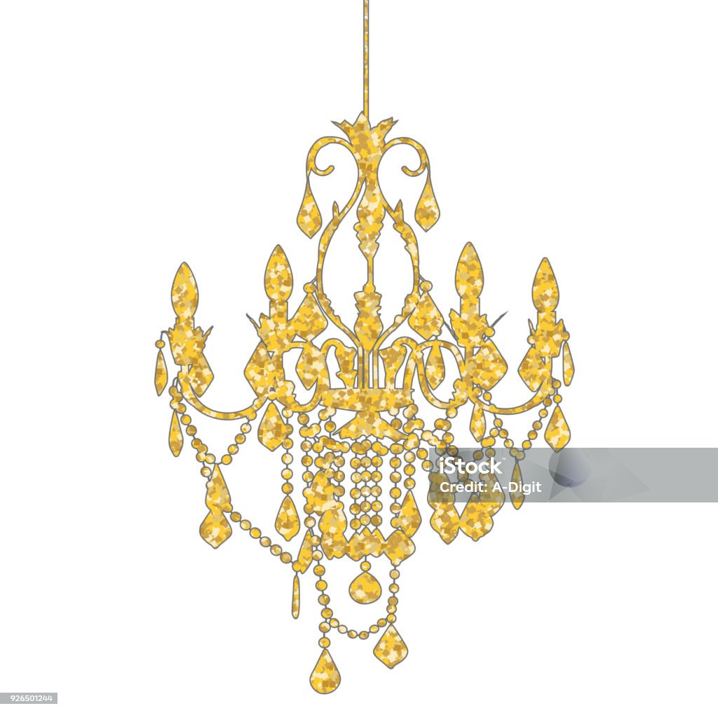 Crystalline Chandelier Golden Spardles Chandelier Chandelier stock vector