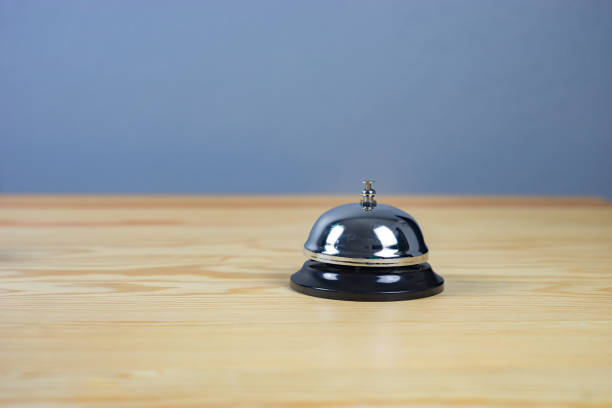 istock service bell vintage in restaurant with bokeh ,vintage color 926501340
