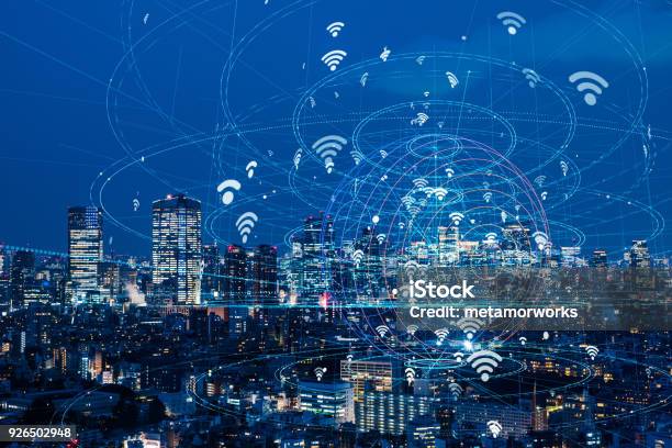 Wireless Communication Network Concept Iot Stock Photo - Download Image Now