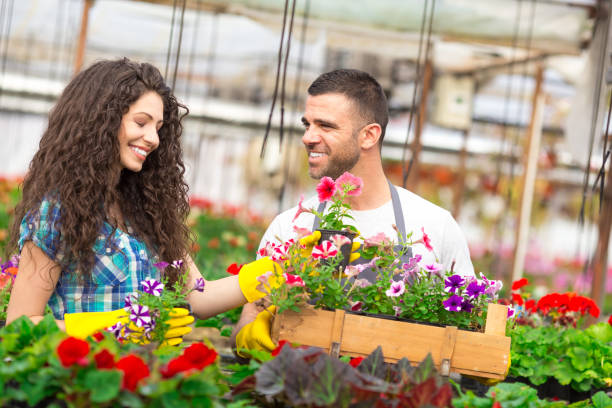 istock Couple garden center workers 926505638