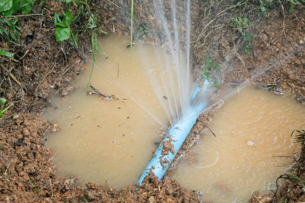 istock Water pipe break,  leaking from hole in a hose,selective focus 926506900