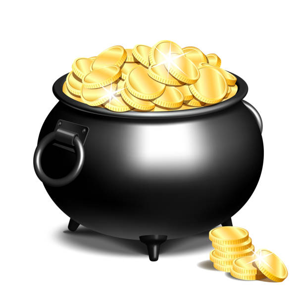 istock Cauldron or a black pot full of gold coins 926507078