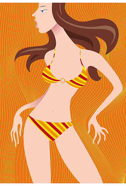 Bikini Woman vector art illustration