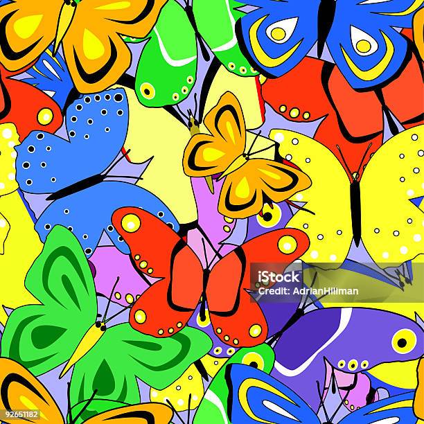 Бабочка Tile — стоковая векторная графика и другие изображения на тему Бабочка - Бабочка, Без людей, Биоразнообразие