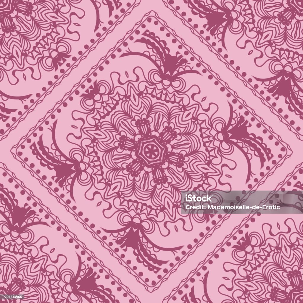 Basic Textile Pattern Design Square Template Floral Decorative Square Seamless Pattern Vector Illustration ...