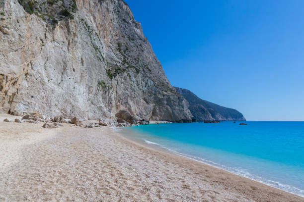istock katsiki beach, deep blue sky and sea, lefkas, greece 926513784