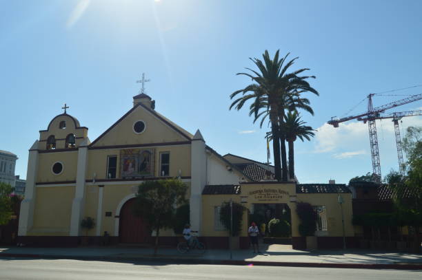 Pueblo De La Reyna De Los Angeles Founded By Father Junipero Serra In Downtown Los Angeles. stock photo