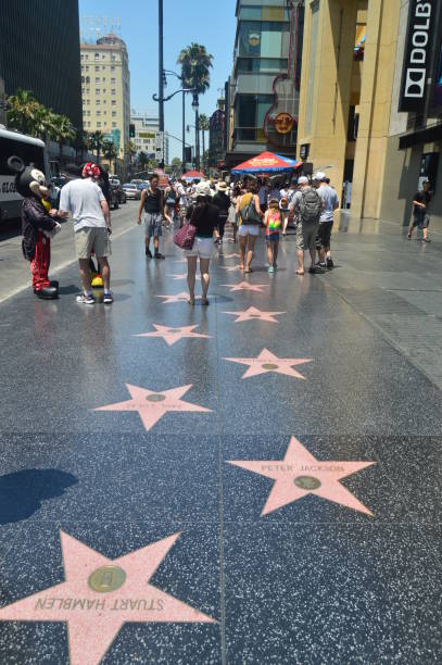 Celebrity Stars On Walk Of Fame In Hollywood Boluvedard. stock photo