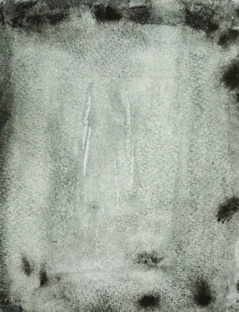 istock Abstract pastel black grey watercolor on paper texture. copy space 926514840