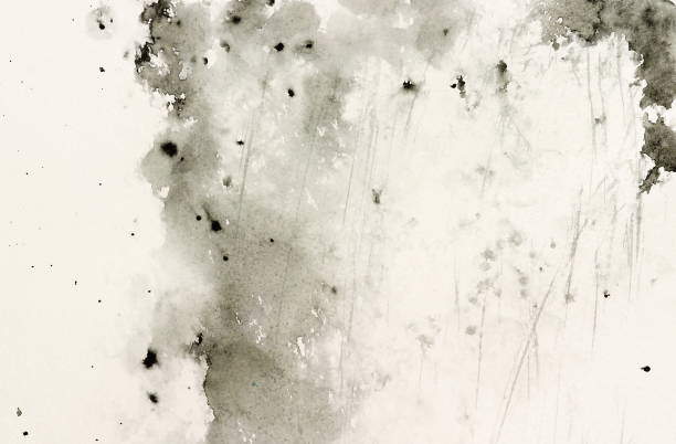 istock Abstract pastel black grey watercolor on paper texture. copy space 926517676