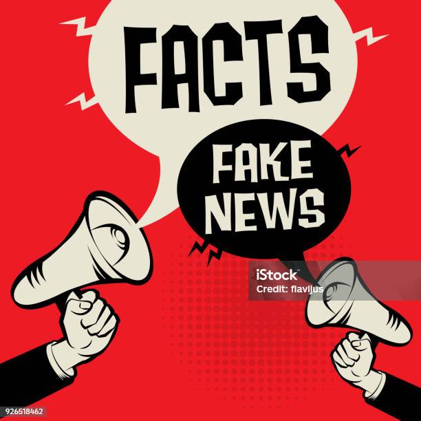 Facts Versus Fake News Stock Illustration - Download Image Now - Fake News, Honesty, Artificial