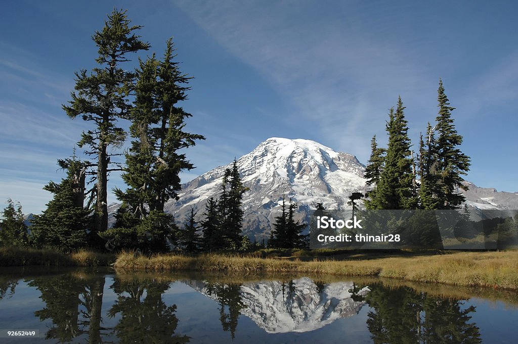 Mount Rainier Odbicie - Zbiór zdjęć royalty-free (Bez ludzi)