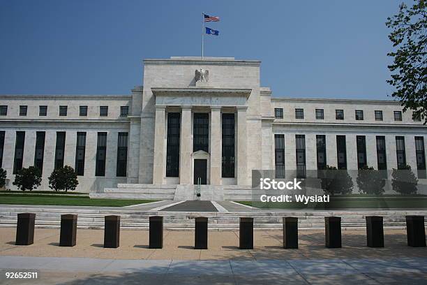Вид Спереди Of Federal Reserve — стоковые фотографии и другие картинки Здание Федерального Резерва - Здание Федерального Резерва, Federal Reserve, Американская валюта
