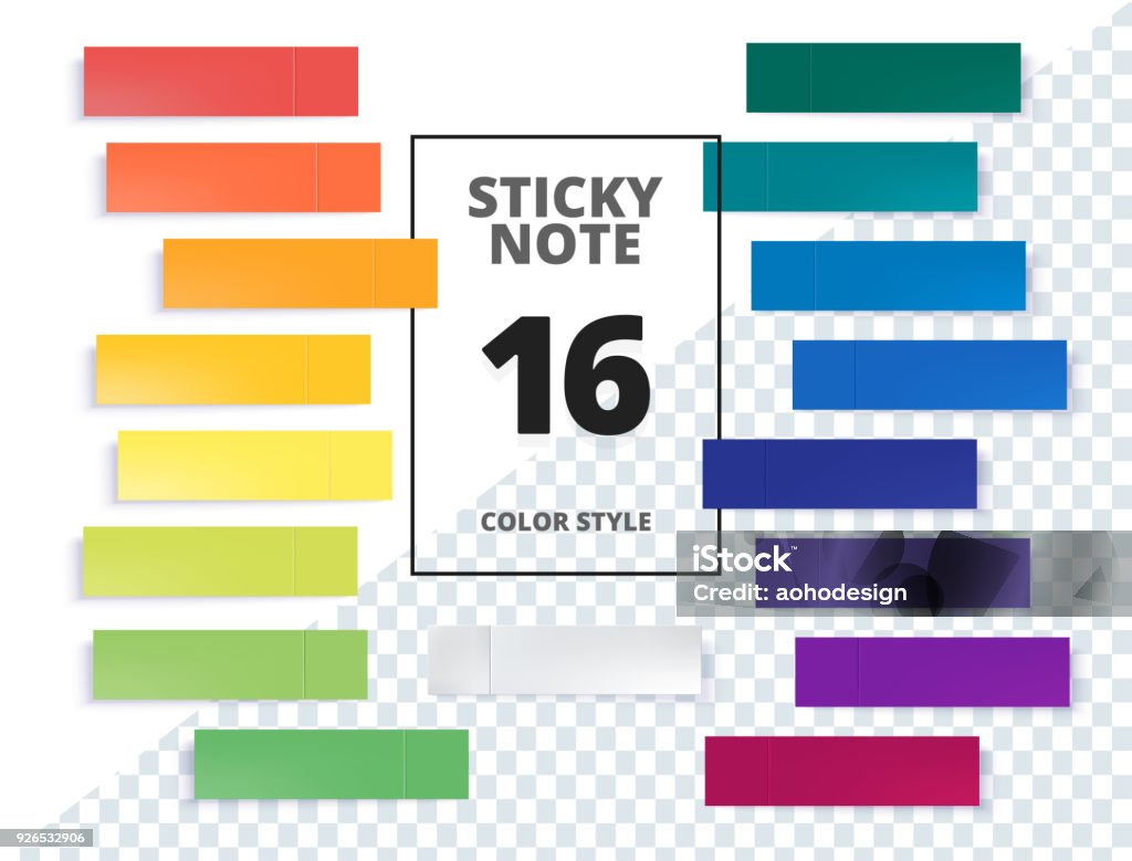 Post Note Sticker Set Isolated On Transparent Background Paper Sticky ...