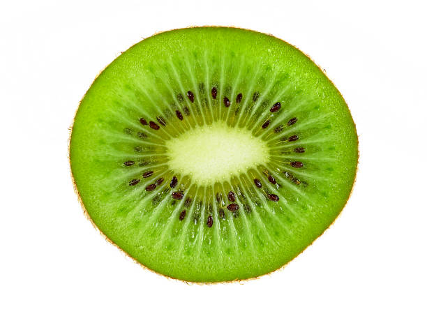 istock Slice of fresh kiwi fruit isolated on white background 926533980