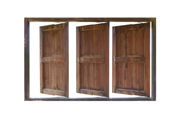istock wooden window isolated on white 926537062