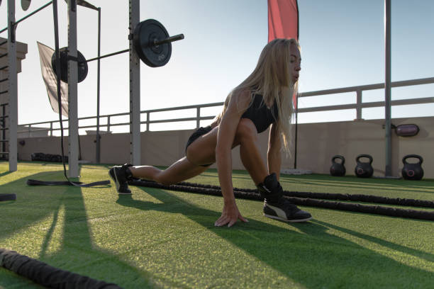 istock Fitness woman doing stretching workout. 926537242